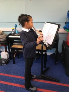 Girl playing the flute