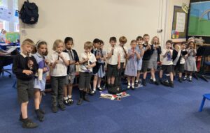 Children playing recorders
